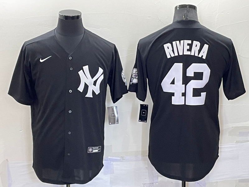Men's New York Yankees Mariano Rivera #42 Black Baseball Jersey